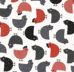 Pattern Animal prints - Black and red chickens