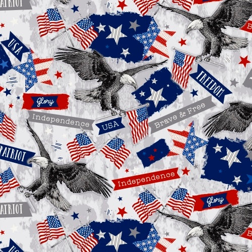 Pattern Novelty prints - America brave and free