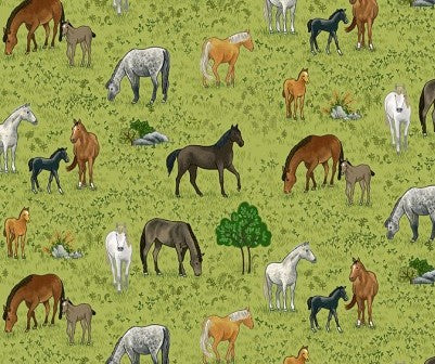 Pattern Animal prints - Village life horses