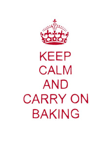 Embroidery Large - Keep Calm and Carry on Baking - Red