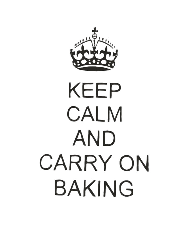 Embroidery Large - Keep Calm and Carry on Baking - Black