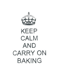 Embroidery Large - Keep Calm and Carry on Baking - Charcoal