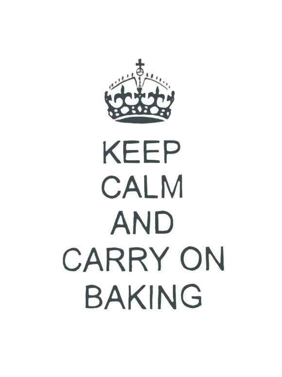 Embroidery Large - Keep Calm and Carry on Baking - Charcoal