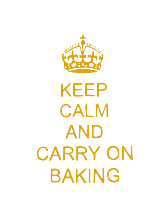 Embroidery Large - Keep Calm and Carry on Baking - Gold