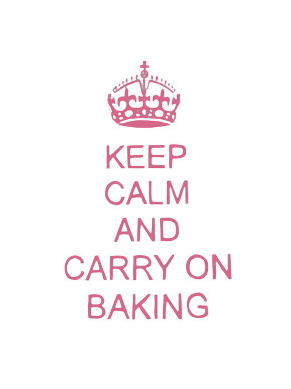 Embroidery Large - Keep Calm and Carry on Baking - Pink