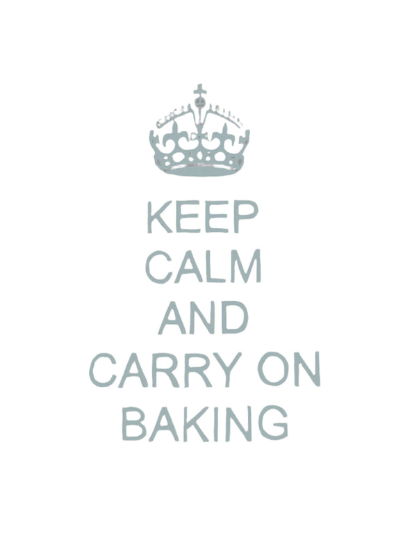 Embroidery Large - Keep Calm and Carry on Baking - Duck Egg