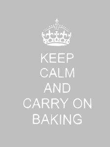 Embroidery Large - Keep Calm and Carry on Baking - White