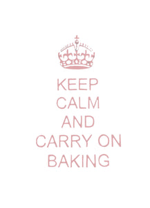 Embroidery Large - Keep Calm and Carry on Baking - Vintage Pink