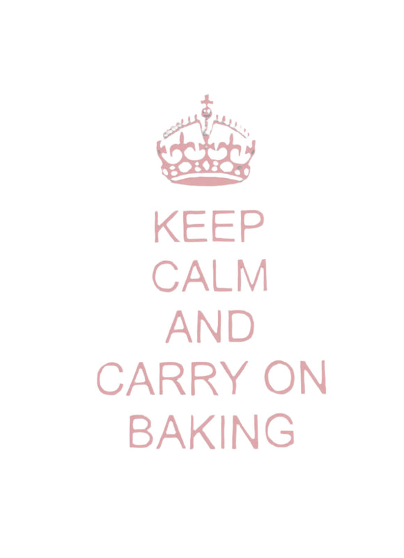 Embroidery Large - Keep Calm and Carry on Baking - Vintage Pink