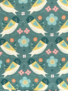 Pattern Animal prints - Teal love birds