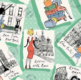 Cozycoverups kitchen Appliance fabric: Pattern Novelty prints - Postcards