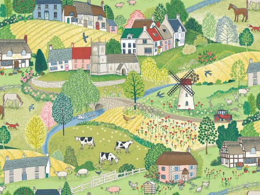 Pattern Animal prints - Village life scenic