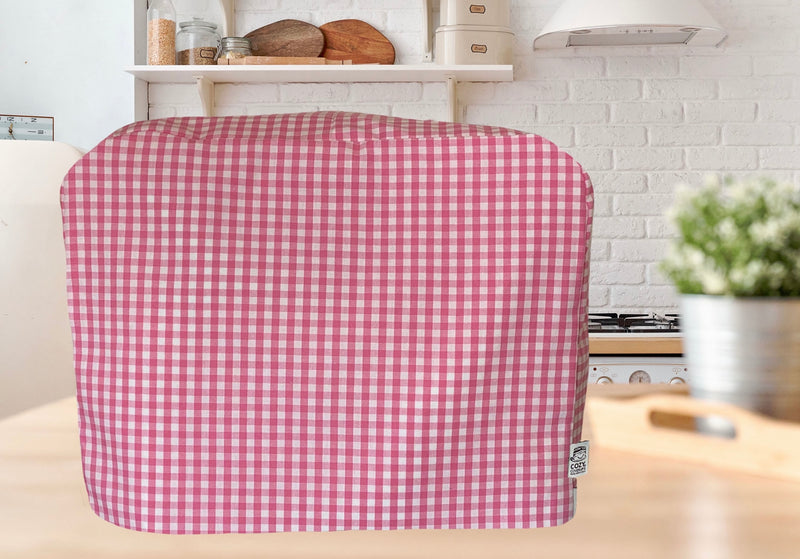 CozycoverupDust Cover for Food Mixer in Pink Gingham (Kitchenaid Artisan 6.9L 6QT)