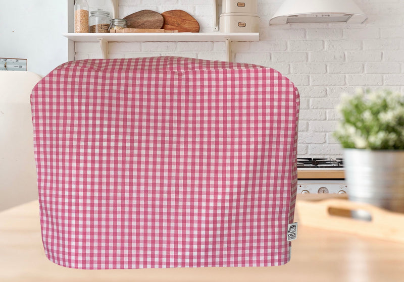 CozycoverupDust Cover for Food Mixer in Pink Gingham (Breville Twin Hand and Stand)