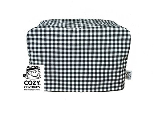 CozycoverupDust Cover for Toaster in Black Gingham (2 Slice Toaster 19cm(h) x 20cm(d) x 30cm(l))