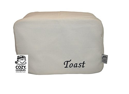 CozycoverupToaster Cover Cream Embroidered 'Toast'