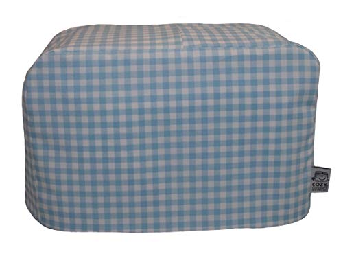 CozycoverupDust Cover for Toaster in Blue Gingham (2 Slice Long Slot 20cm(h) x 20cm(d) x 40cm(l))