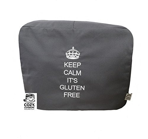 CozycoverupDust Cover for Food Mixer Charcoal Grey Keep Calm it's Gluten Free (Kitchenaid Artisan 6.9L 6QT)