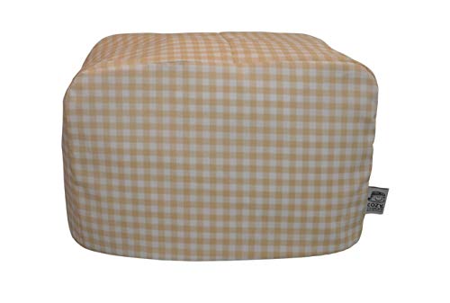 CozycoverupDust Cover for Toaster in Beige Gingham (2 Slice Toaster 19cm(h) x 20cm(d) x 30cm(l))