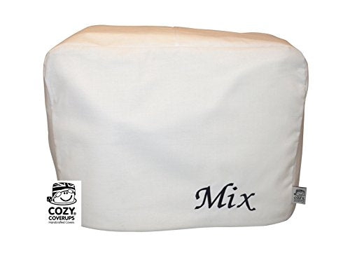 CozycoverupDust Cover for Food Mixer in White 'Mix' Embroidered (VonShef 5.5L)