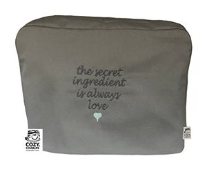 CozyCoverUp Dust Cover for Food Mixer in Secret Love (Kitchenaid Artisan 4.8L 5QT 5KSM175PS 5KSM156 5KSM, Grey)