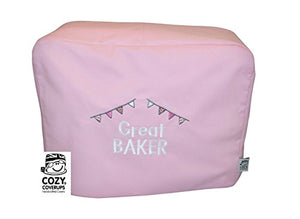 CozyCoverUpFood Mixer Dust Cover for Kenwood Chef Classic Baby Pink Embroidered GREAT BAKER! (Chef Classic/Premier Kitchen Machine 4.6 Litre/A701 KM330 KM331 KM332 KM333 KM334 KM553 KM336 KM337 KM338 KM339 KM340 KVC3100W KVC3100S KVC3110S)