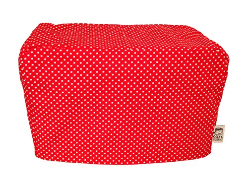 CozycoverupDust Cover for Toaster in Red Spot (4 Slice XL 20cm(h) x 30cm(d) x 30cm(l))