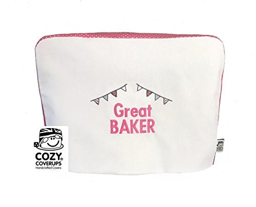CozyCoverUpFood Mixer Dust Cover for Kitchenaid 4.8L 5QT Artisan Pink Spot Embroidered GREAT BAKER!