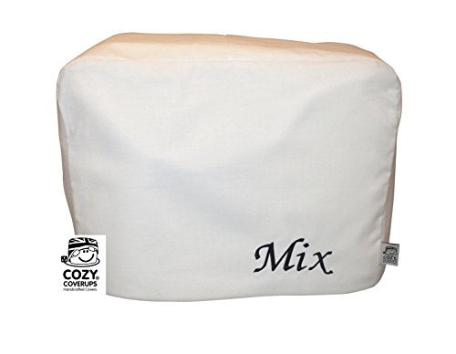 Cozycoverup� Dust Cover for Food Mixer in White 'Mix' Embroidered (Kitchenaid Classic 4.3L)
