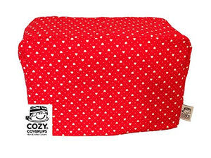 CozyCoverUp� Toaster Cover for 2 Slice Toaster Red Hearts 100% Cotton